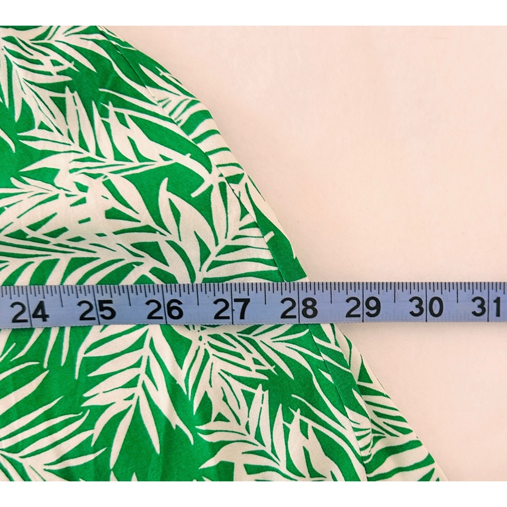 Japna Tropical Green Leaf Print Crop Top Summer Maxi Dress w/ Spilt, M - Picture 11 of 11